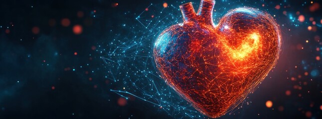 Poster - Glowing Digital Heart