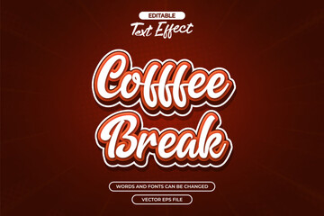 Wall Mural - Coffee break editable text effect