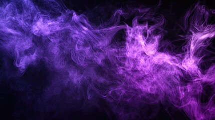 Poster - Abstract purple smoke rising on a black background, adding an air of mystery and artistic flair
