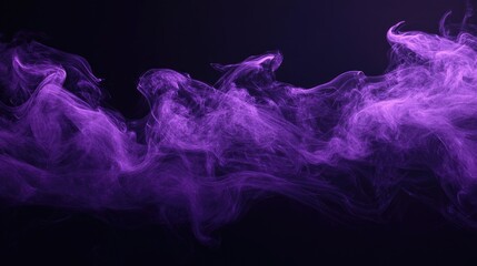 Poster - Abstract purple smoke rising on a black background, adding an air of mystery and artistic flair