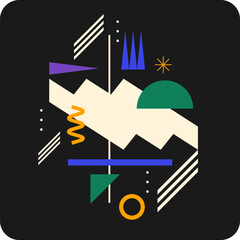 Fototapete - Abstract background with various bright geometric shapes. Concise design. A composition of figures of different shapes.