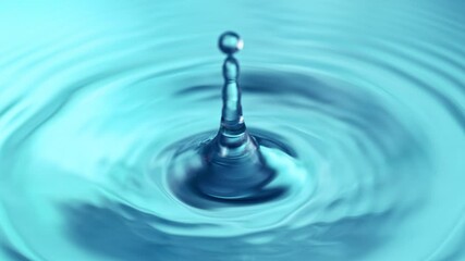 Fototapete - Super Slow Motion of Dripping Water Drop in Extreme Detail. Filmed on High Speed Cinema Camera, 1000fps.