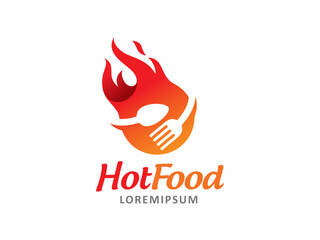 Wall Mural - Hot Food logo symbol or icon template