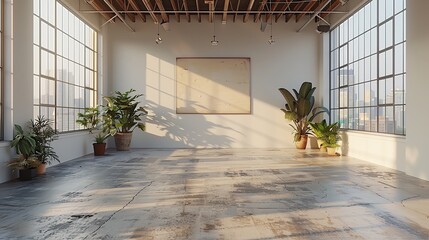 Wall Mural - Spacious Loft with Sunlight and City View