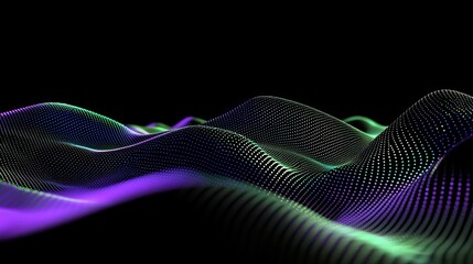 Abstract digital technology background. Futuristic sci-fi user interface concept with gradient dots and lines. Big data, stock, and music hud. Blockchain and cryptocurrency concept.