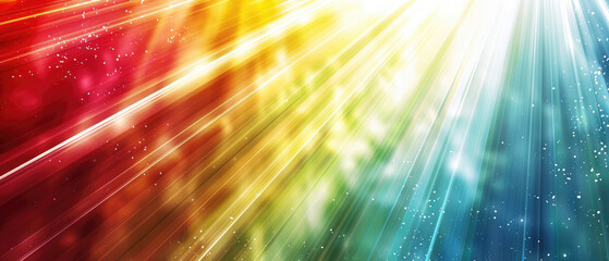 Wall Mural - sun rays shining straight lines on green blue red white gradient rainbow background color scheme