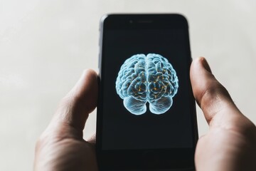 Poster - AI brain digital stock 3D