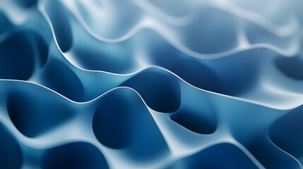 Wall Mural - 3D blue wavy shapes creating a dynamic abstract pattern