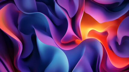 Wall Mural - Abstract 3D background with vibrant shapes and depth