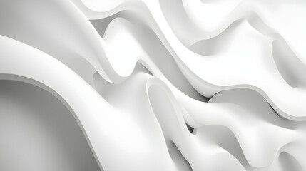 Wall Mural - Abstract white background with smooth textures and shapes