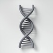 © InnovPixel - A 3D representation of a DNA double helix in gray, showcasing the iconic twisted ladder structure associated with genetic information