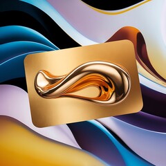 Golden card abstract modern wave background