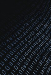 Poster - Stream of binary computer data coding transmitted over the global internet network for cloud storage encryption, Stock illustration