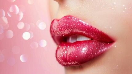 Wall Mural - Lush lips with a dewy finish