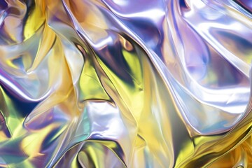 Poster - Crumpled plastic transparent holographic backgrounds aluminium abstract.