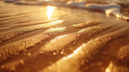 Poster - Warm sandy beach with sunlight reflections