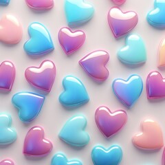 Poster - Heart confectionery backgrounds pattern.