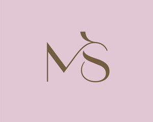 Wall Mural - MS letter logo icon design. Classic style luxury initials monogram.