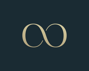 Wall Mural - OO letter logo icon design. Infinity loop symbol. Classic style luxury initials monogram.