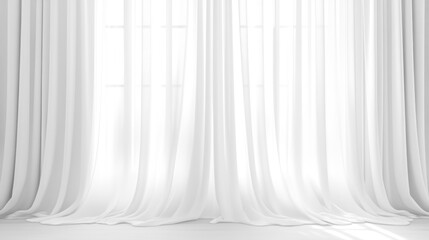 Soft white curtains background for graphic design or wallpaper.