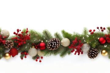 Canvas Print - Chirstmas border christmas plant tree.