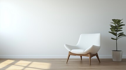 Wall Mural - A modern and spacious living room with a minimalist design.	
