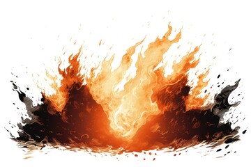 Canvas Print - Fire effect bonfire flame.