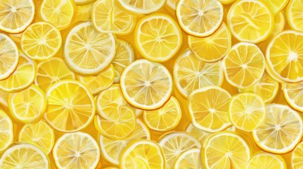 top view of lemon, fresh lemon slices.