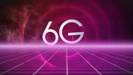 Poster - Animation of 6g over lines and circles on black background