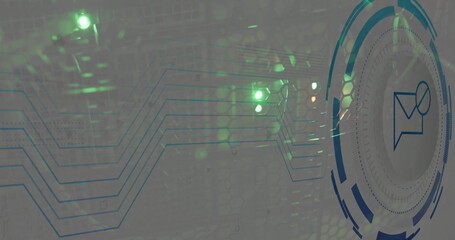 Poster - Image of email and digital data processing over computer servers