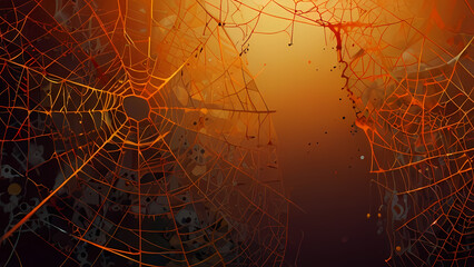 Wall Mural - abstract spider web pattern where the web dissolves into swirling, smoke-like forms