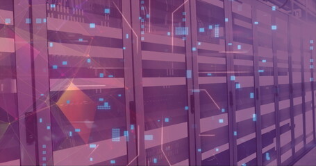 Poster - Image of digital data processing over computer servers