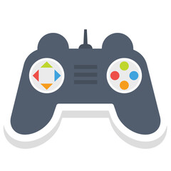 Wall Mural - Game Controller sticker vector icon in isolated background 