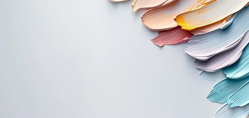 Poster - Colorful paint strokes on a light background, perfect for creative projects and artistic designs.