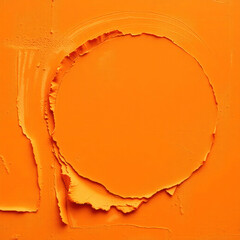 Fototapete - Relief strokes of clay in orange create an abstract composition with a sense of depth and dynamism