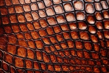 Wall Mural - Brown crocodile skin texture backgrounds ammunition.