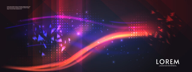 Poster - Aurora element design on dark background. Background aurora template. Bright light. Northern lights. Vector illustration. Design for background, wallpaper, postcard, web, banner, cover.	

