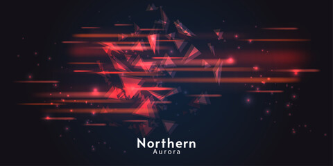 Poster - Aurora element design on dark background. Background aurora template. Bright light. Northern lights. Vector illustration. Design for background, wallpaper, postcard, web, banner, cover.	
