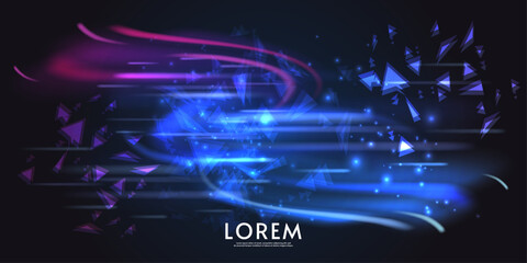 Poster - Aurora element design on dark background. Background aurora template. Bright light. Northern lights. Vector illustration. Design for background, wallpaper, postcard, web, banner, cover.	
