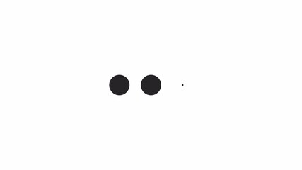 Fototapete - Blinking dots loading animation black and white. Digital data update animated element monochrome abstract 4K video motion graphic isolated. Filled circles appearance loader download upload