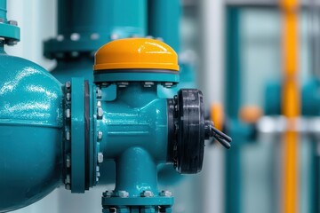 Close-up of a water pump s control panel in a high-tech water filtration plant, water pump control panel, modern water treatment