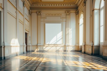 Canvas Print - Museum building architecture corridor.