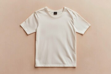 Simple Tshirt Flatlay mockup in beige background created with generative AI