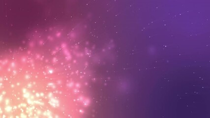 Poster - animation of glowing light spots moving over purple background