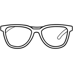 glasses outline coloring book page line art illustration digital drawing