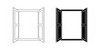 © Sutana - open window icon set isolated on white background