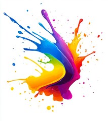 Wall Mural - A colorful splash of paint on a white background