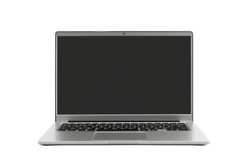 Poster - Front view of a modern laptop with transparent screens, isolated on white background