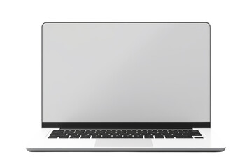 Poster - Front view of a modern laptop with transparent screens, isolated on white background