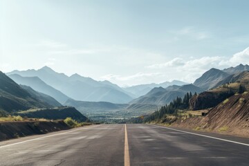 Poster - Road outdoors mountain highway.